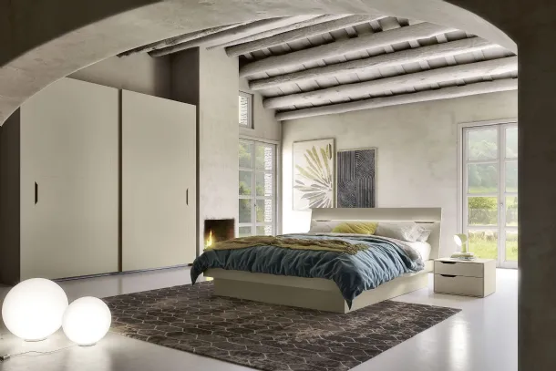 Letto matrimoniale con testiera illuminata a Led Street Led di S75