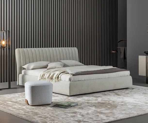 Letto in tessuto imbottito con box contenitore Tonight di Bonaldo