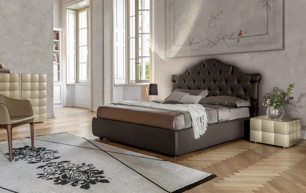 Letto in pelle Veneziano di Tonin Casa