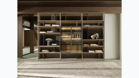 Libreria 505 UP SYSTEM con Mobile Bar 09 di Molteni & C