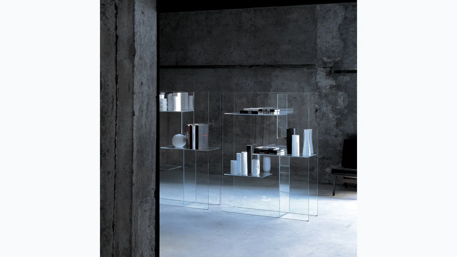 Libreria divisoria in cristalloTransfix di Glas Italia