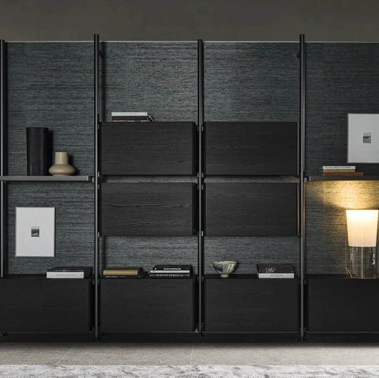 Libreria Hector in alluminio e legno di Molteni & C