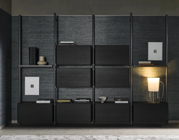 Libreria Hector in alluminio e legno di Molteni & C