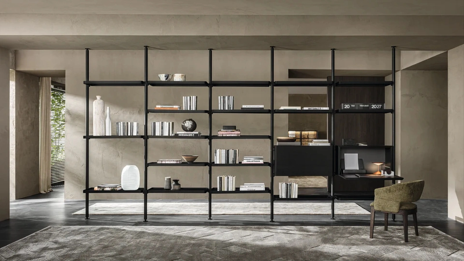 Libreria divisoria Hector in legno di Molteni & C