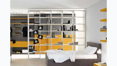 Libreria bifacciale Start in laccato di Clever