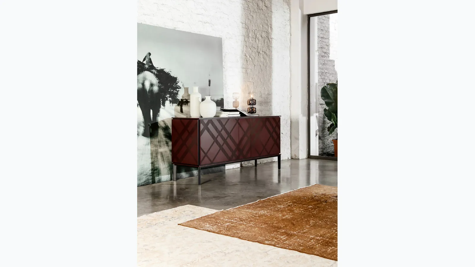 Madia Tartan in legno serigrafato di Tonin Casa