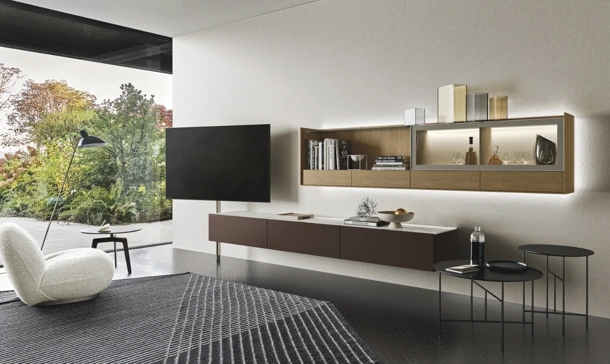 Parete Attrezzata Cabaret Glass 01 di Sangiacomo