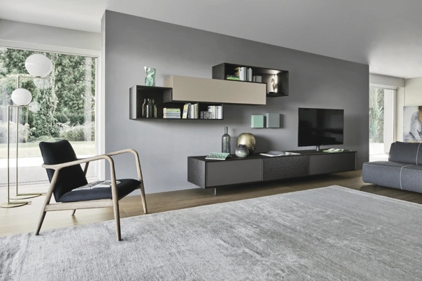 Parete Attrezzata Lampo Riquadri 033 di Sangiacomo