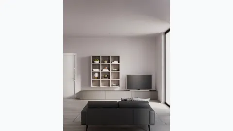 Parete Attrezzata Living con libreria sospesa di Nardi Interni