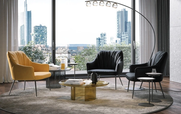 Poltrona in pelle Agata Lounge di Tonin Casa