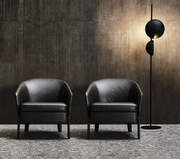 Poltroncina in pelle Chelsea di Molteni & C