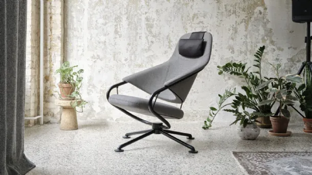 Poltrona di design in tessuto con struttura in metallo Citizen Highback di Vitra