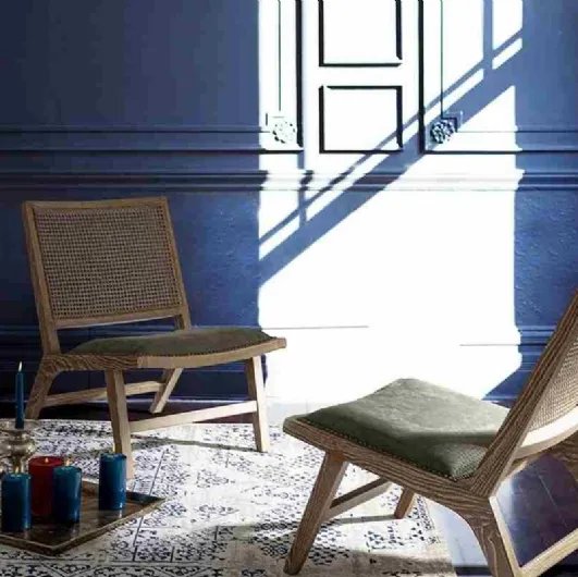 Poltroncina in legno e rattan Cortilia di Bizzotto