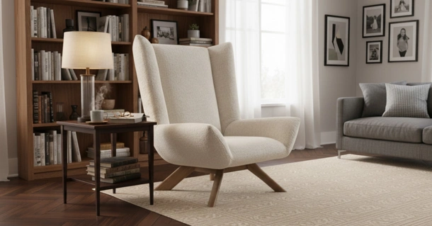 Poltrona Dalia in tessuto imbottito di Calligaris