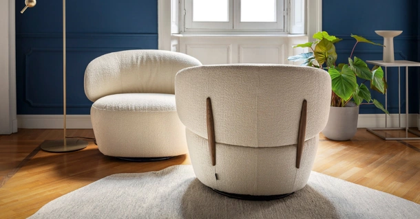 Poltrona Mara in tessuto imbottito di Calligaris