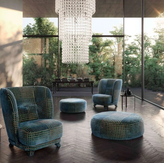 Poltrona in tessuto Criss Cross di Valentini