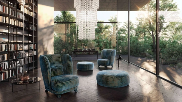 Poltrona in tessuto Criss Cross di Valentini