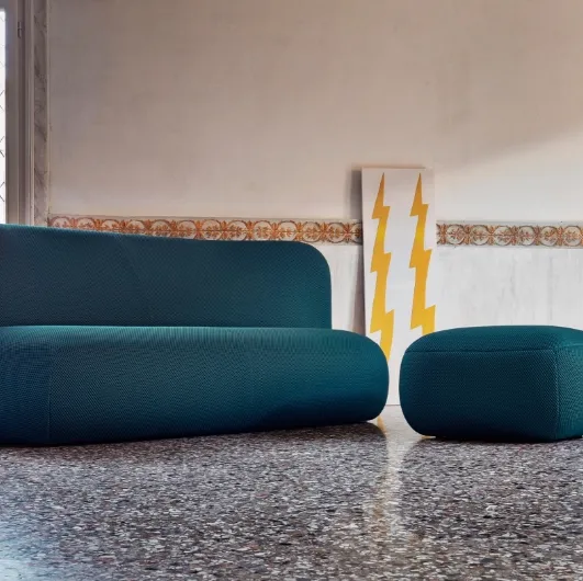 Divano lineare Botera Sofa in tessuto imbottito di Miniforms