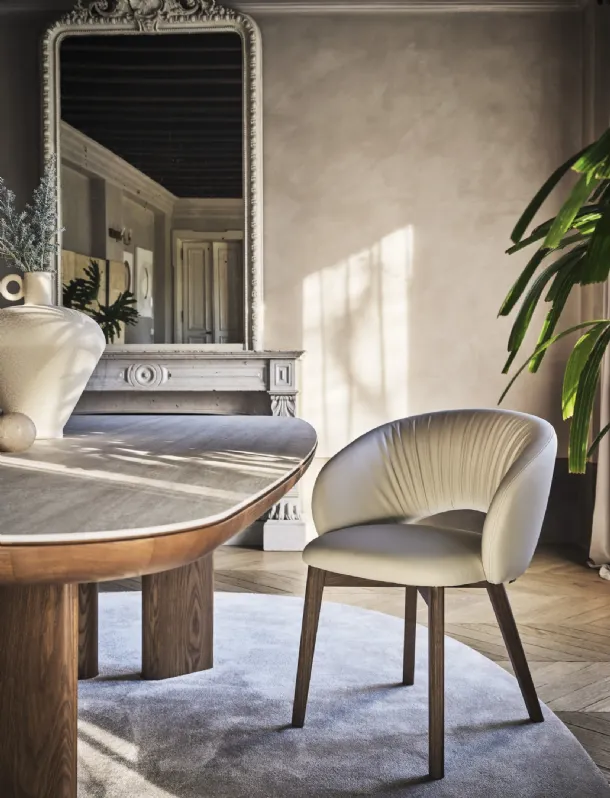 Sedia in pelle Anime Wood di Calligaris