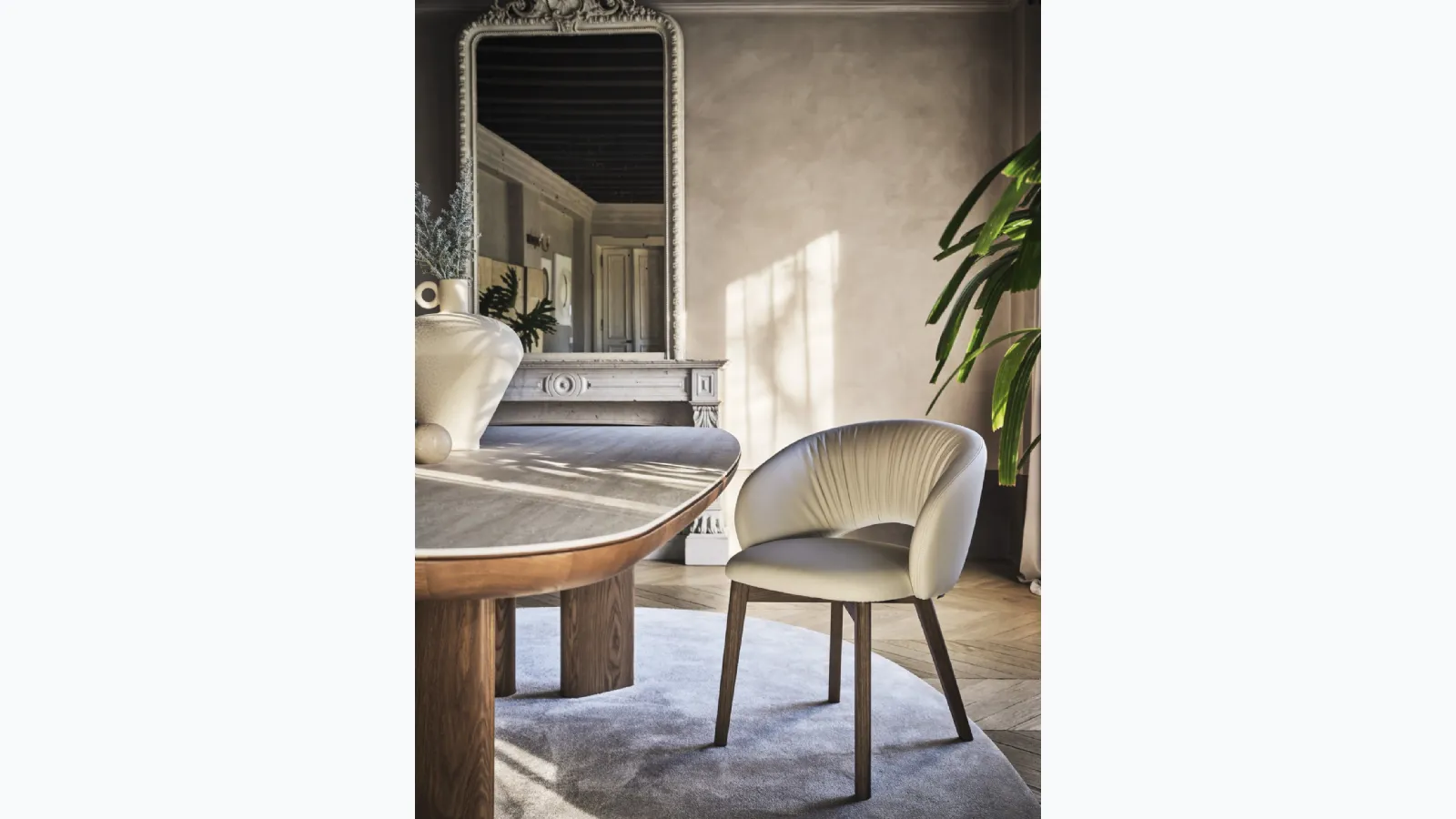Sedia in pelle Anime Wood di Calligaris