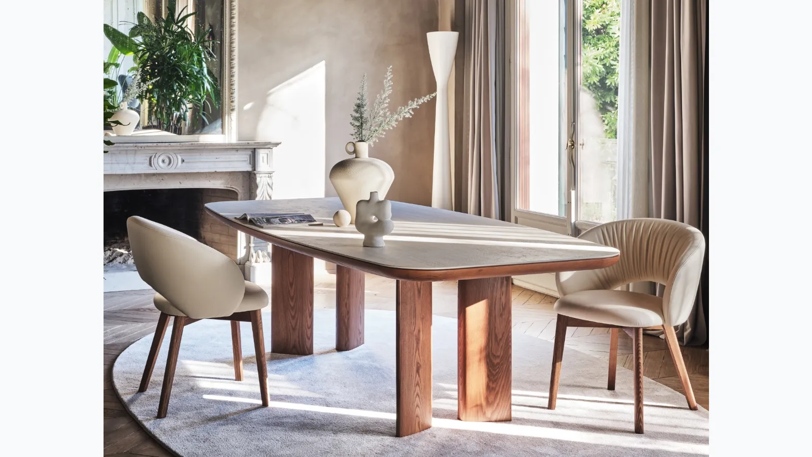 Sedia in pelle Anime Wood di Calligaris