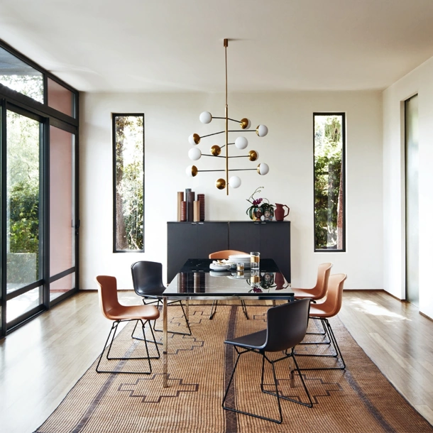 Sedia Bertoia Side Chair in pelle di Knoll