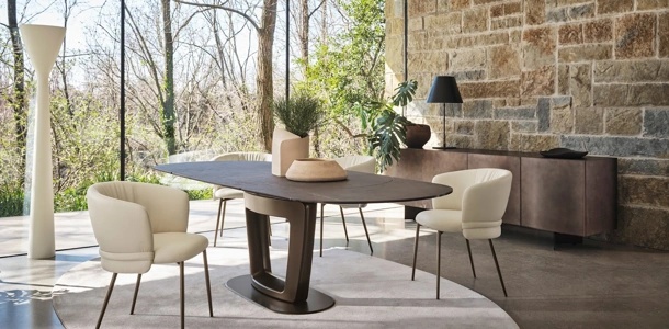 Sedia in pelle Vanilla di Calligaris