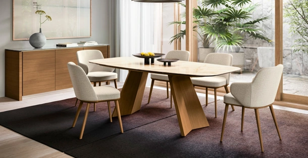 Sedia in tessuto Foyer di Calligaris