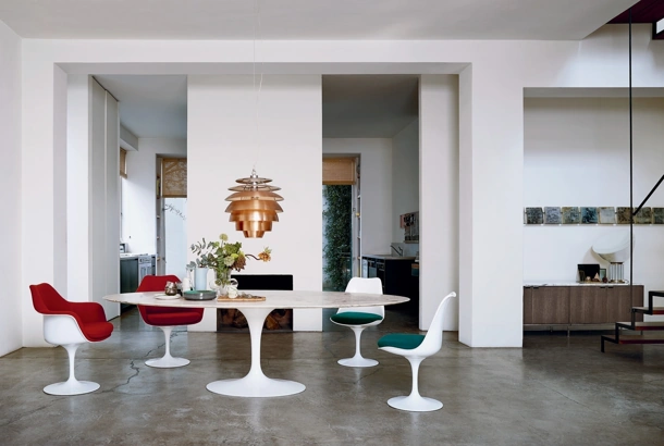 Sedia Tulip Chair in fibra di vetro di Knoll