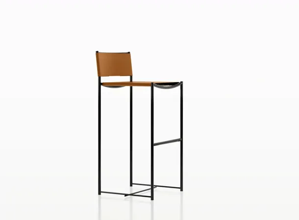 Sgabello Spaghetti High Stool in cuoio di Alias