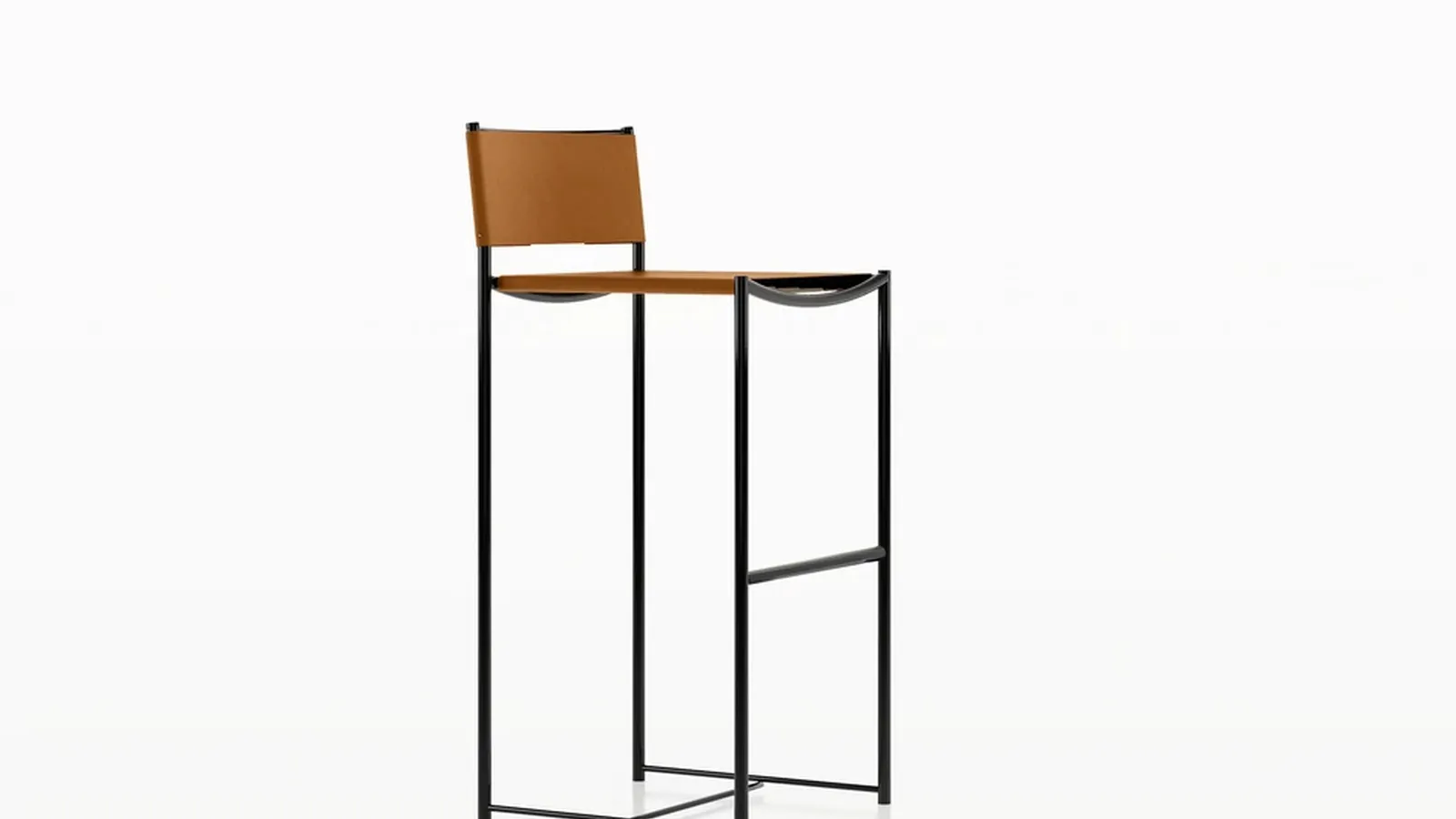 Sgabello Spaghetti High Stool in cuoio di Alias
