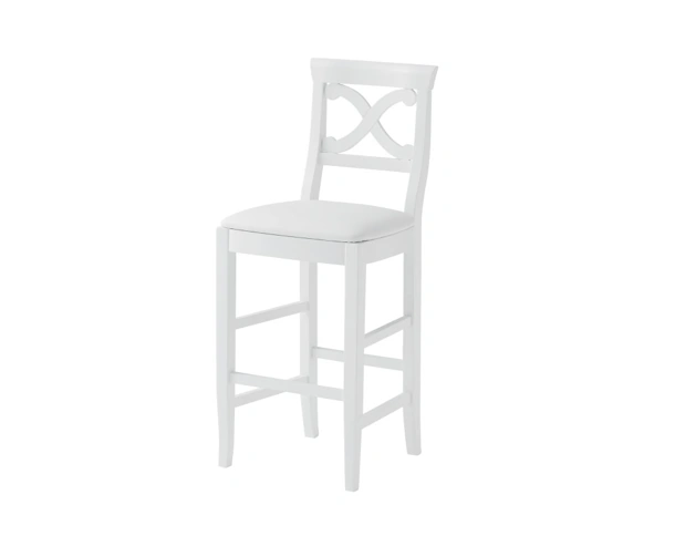 Sgabello Victory in faggio laccato opaco con seduta in ecopelle imbottita di Veneta Cucine