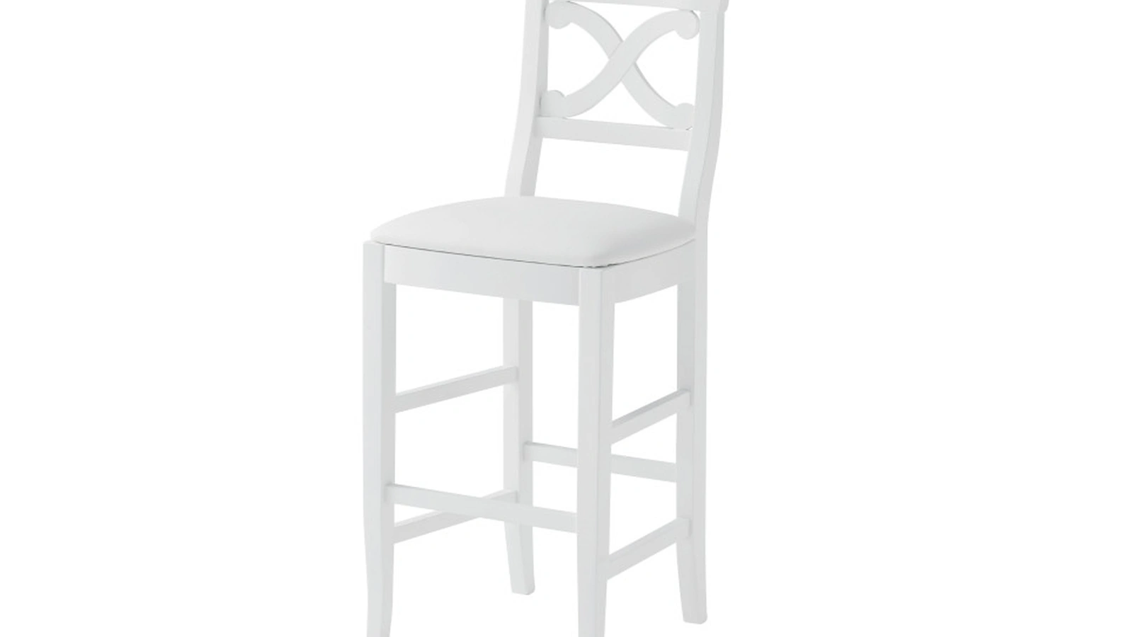 Sgabello Victory in faggio laccato opaco con seduta in ecopelle imbottita di Veneta Cucine