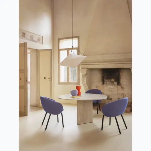 Tavolo Albio in marmo travertino di Miniforms