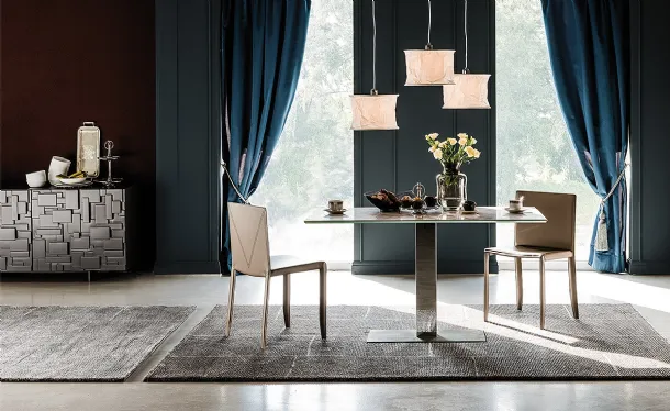 Tavolo Elvis Keramik rettangolare con piano in ceramica effetto marmo Elvis Keramik di Cattelan Italia