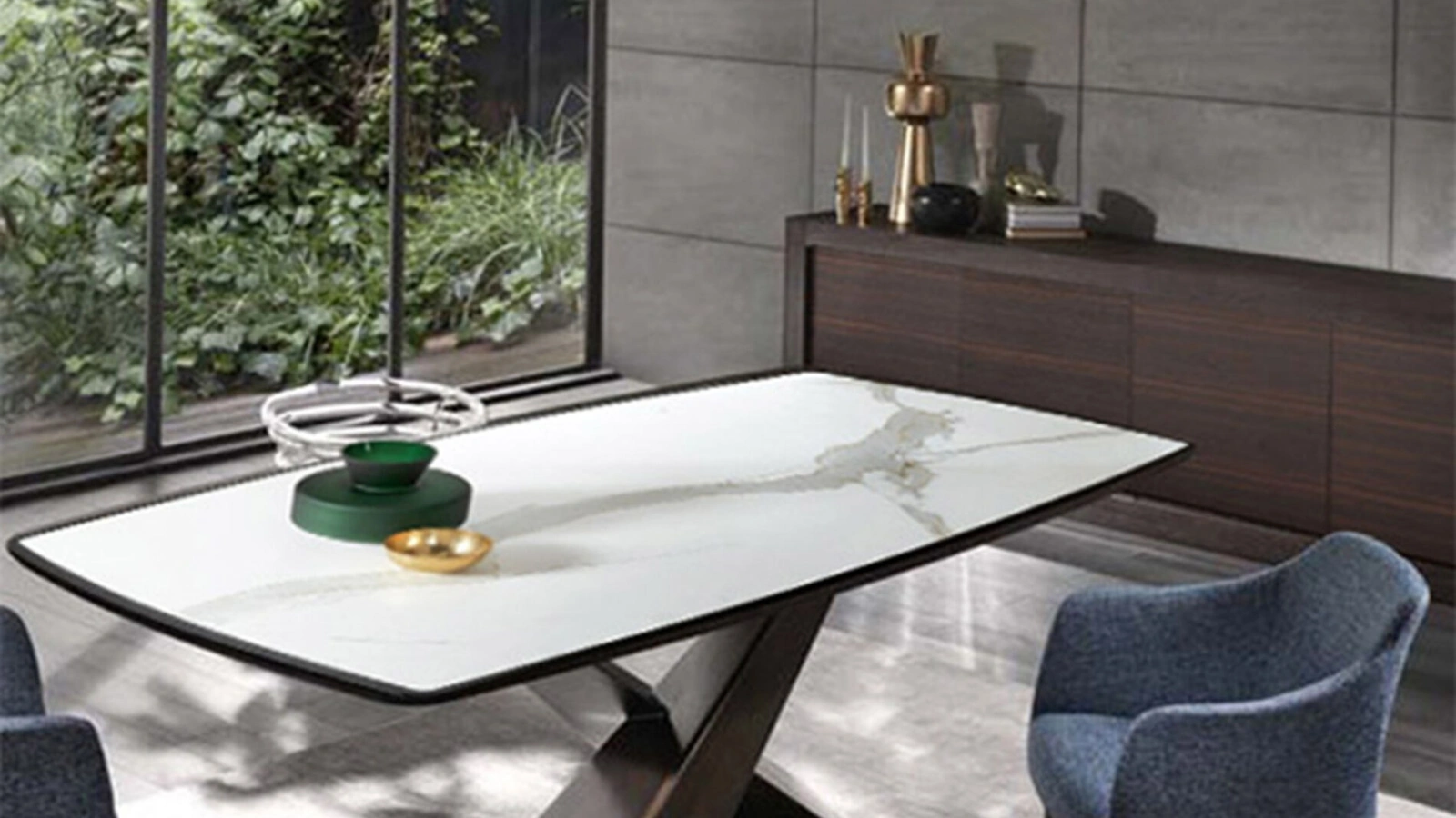 Tavolo Living in legno e ceramica di Riflessi