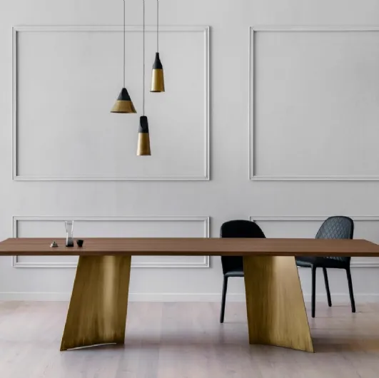 Tavolo allungabile Maggese con top in legno e base in metallo di Miniforms