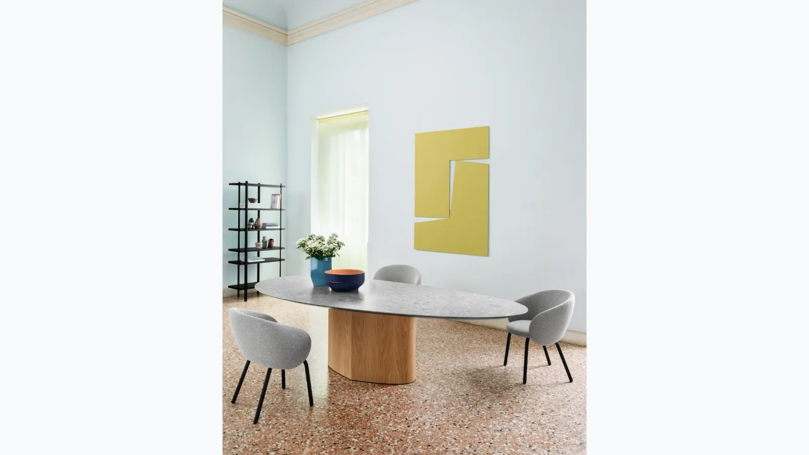 Tavolo Monoplauto con top in Marmo di Miniforms