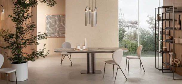 Tavolo allungabile di design Onda di Riflessi