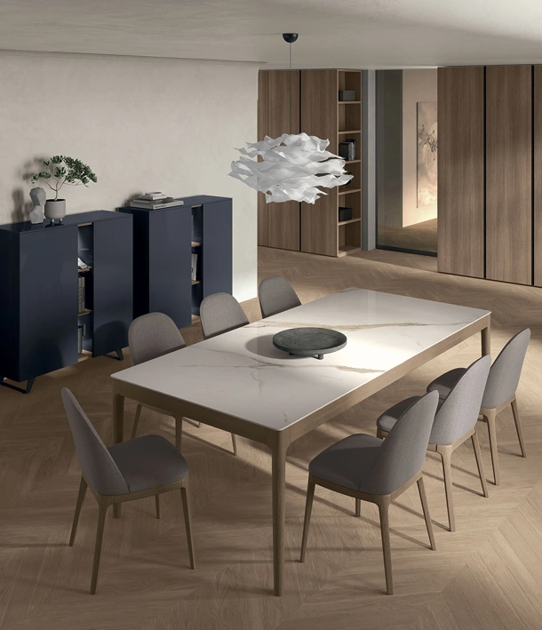 Tavolo Savoy in gres e legno di Tomasella