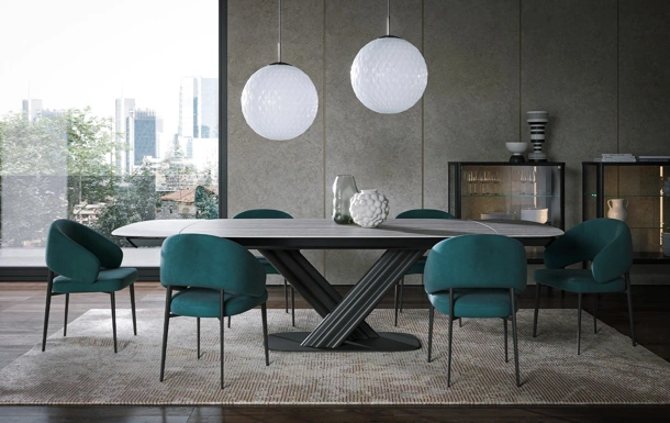 Tavolo Sipario Ext in gres travertino di Tonin Casa