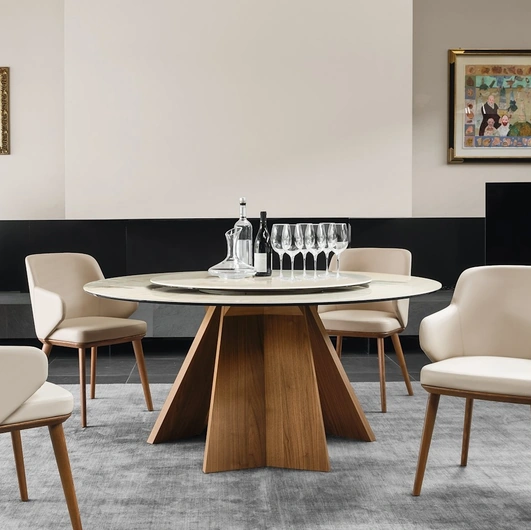 Tavolo rotondo Susan in ceramica di Calligaris