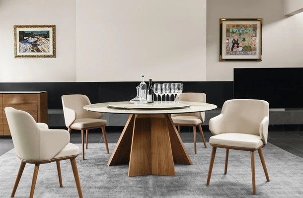 Tavolo rotondo Susan in ceramica di Calligaris