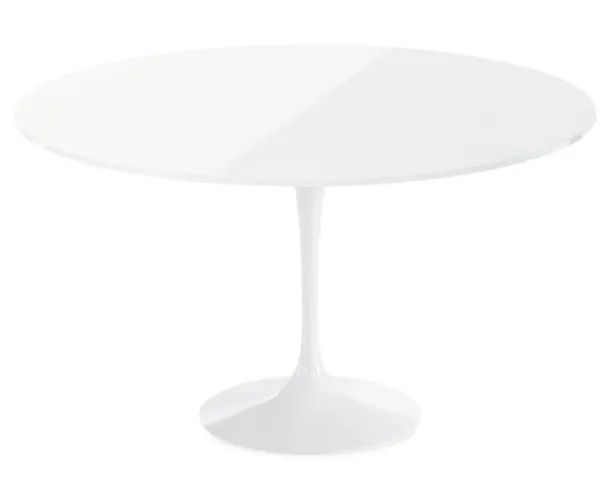 Tavolo rotondo Tango con piano in vetro temperato e base in alluminio verniciato di Veneta Cucine