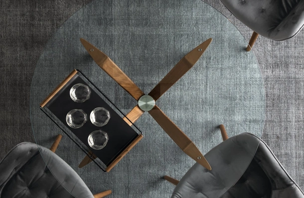 Tavolo rotondo in vetro Tokyo di Calligaris