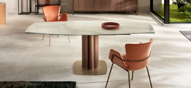 Tavolo allungabile in ceramica Towe di Riflessi