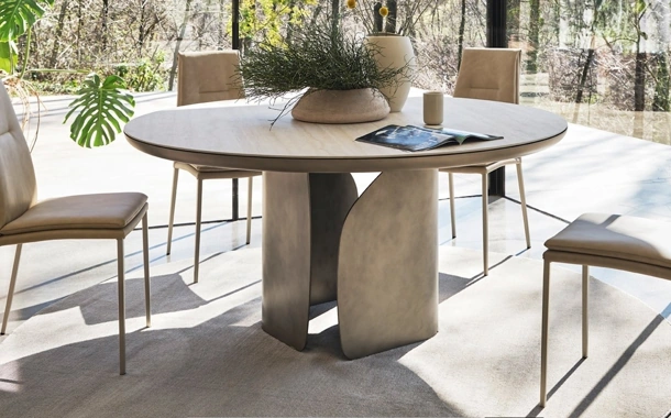 Tavolo rotondo in ceramica Twins di Calligaris