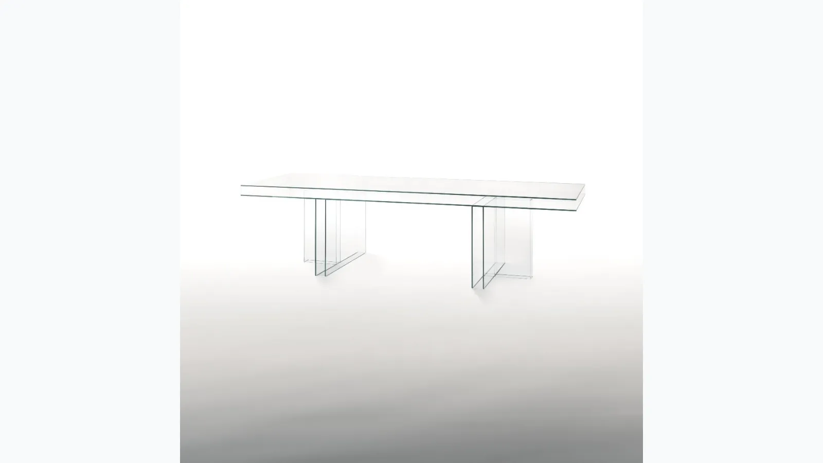 Tavolo Verglas in cristallo trasparente extralight di Glas Italia