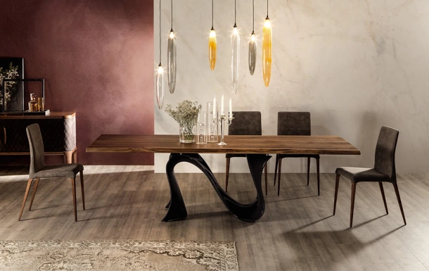 Tavolo Wave in noce canaletto di Tonin Casa