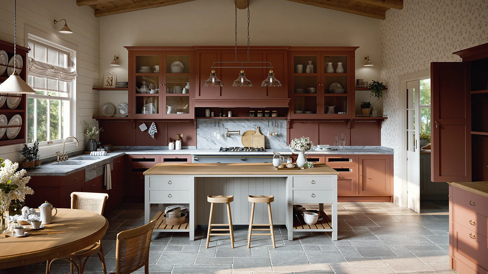 Cucina Classica angolare Adalise in legno laccato di Marchi